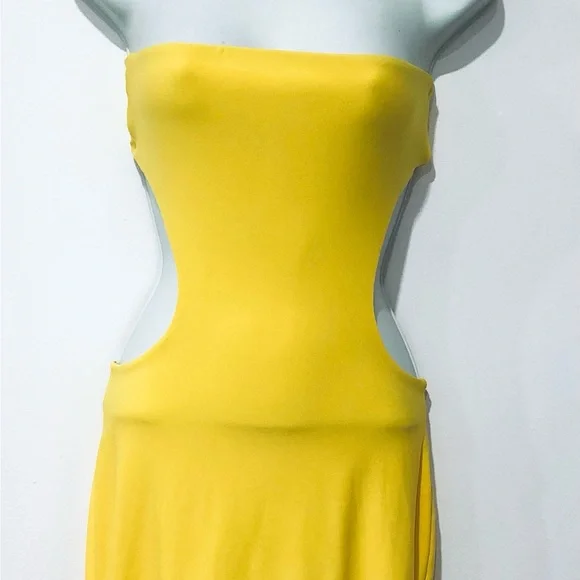 THINK OF ME TUBE MINI DRESS YELLOW.SIZE SMALL - Picture 5 of 7